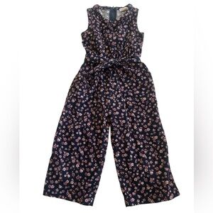 Copper Key Navy Floral Lightweight Corduroy Romper